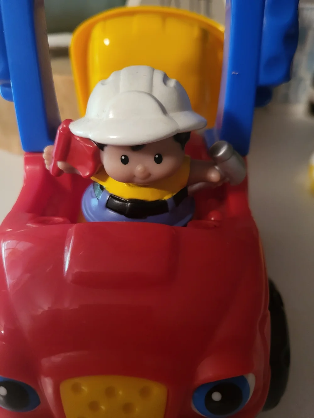 Fisher Price Little People Construction Dump Truck Toy Red Yellow